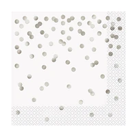 silver dots paper napkins 16-count