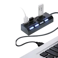 4-port high speed USB charging hub with power switches