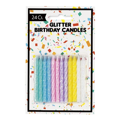 pastel glitter birthday candle
