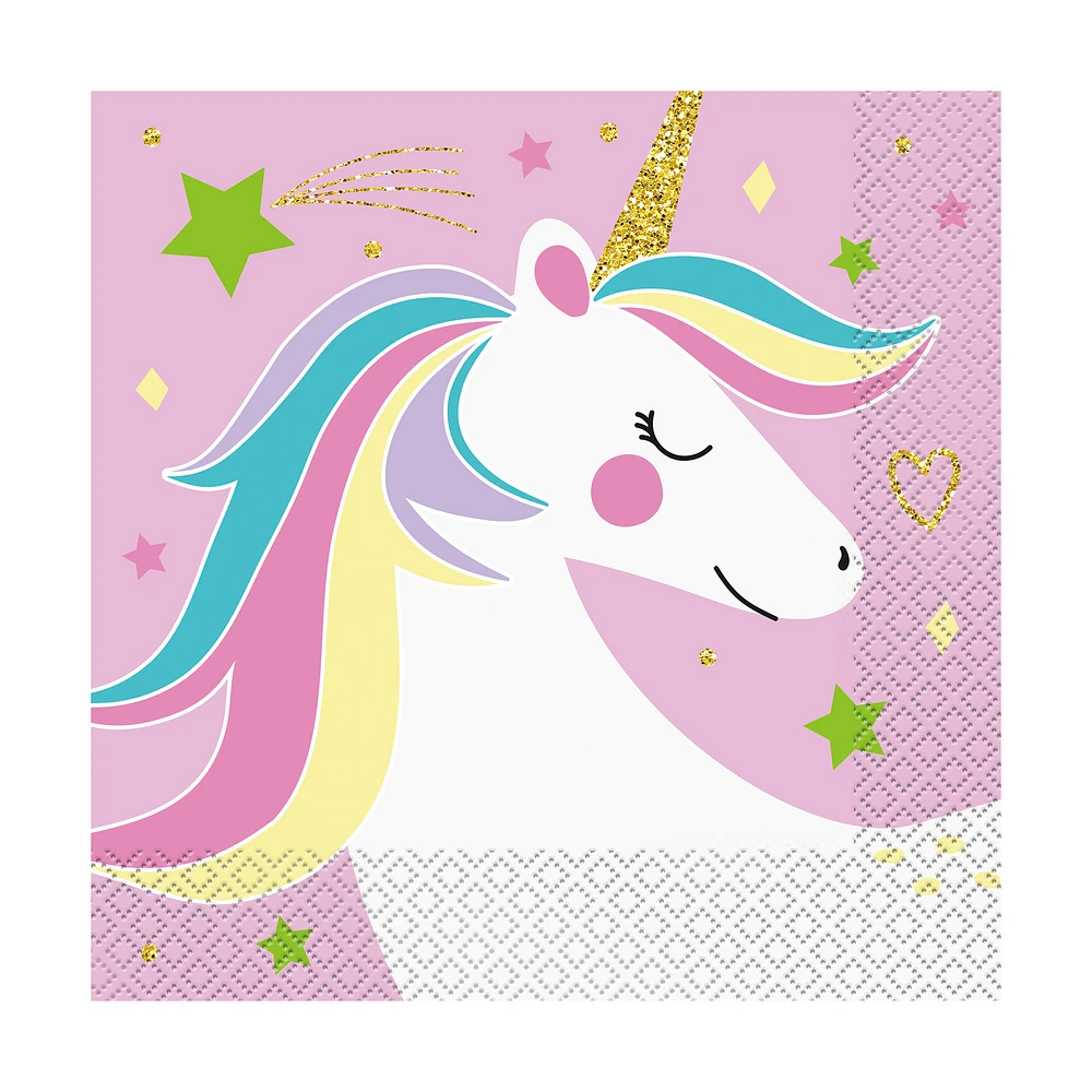 magical unicorn paper napkins 16-count