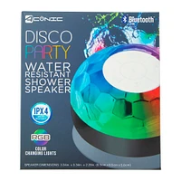 LED light-up bluetooth® disco party shower speaker with mic