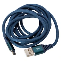 6ft premium fabric micro-usb cable - gray