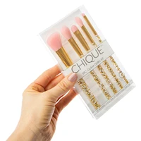 chique™ pink & gold glitter makeup brush 5-piece kit