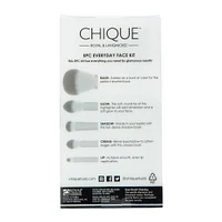 chique™ everyday makeup brush kit 5-piece