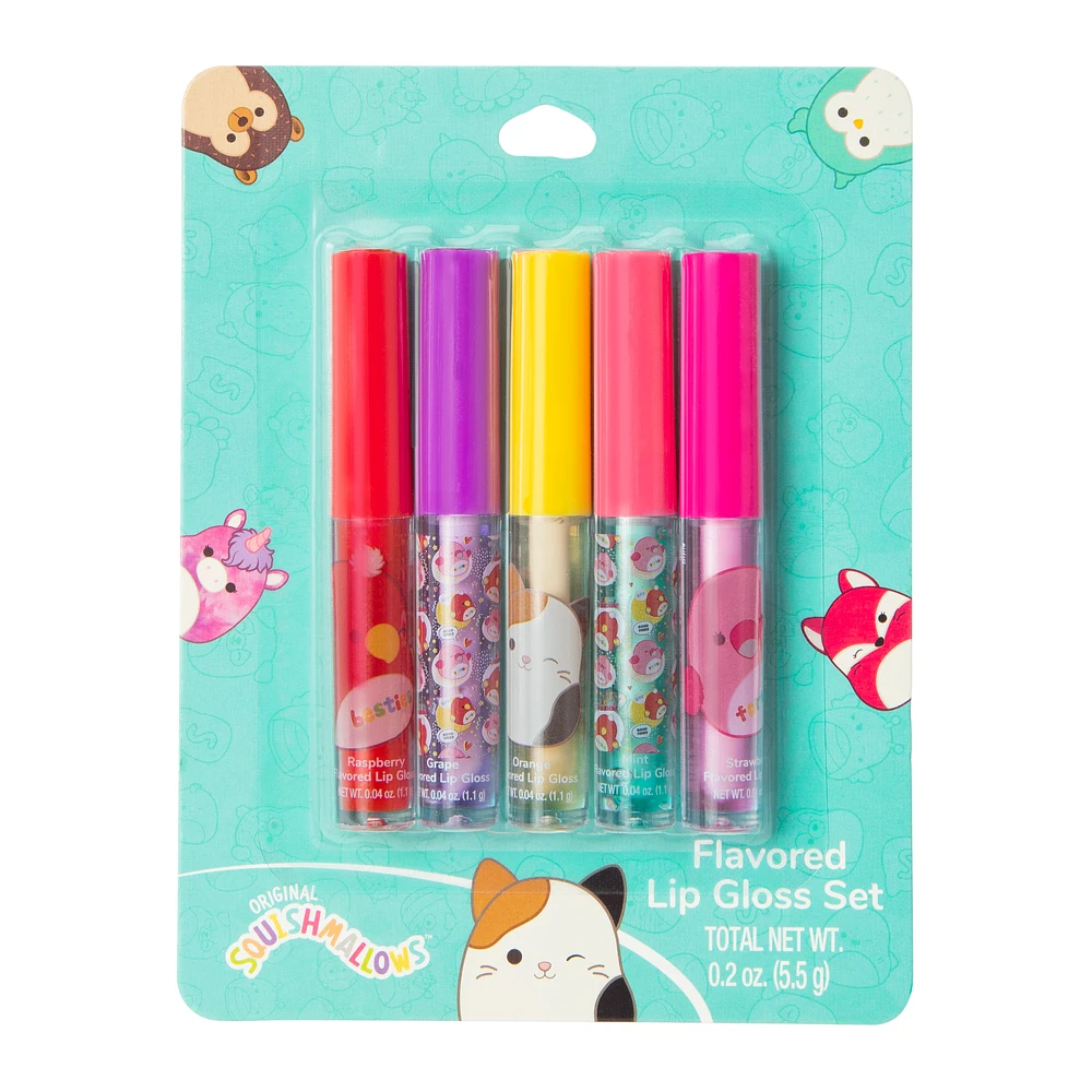 squishmallows™ 5-piece lip gloss set