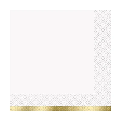 white & gold paper party napkins