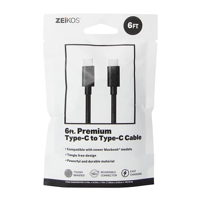 6ft premium USB Type-C to cable