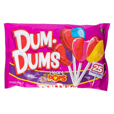 dum dums® heart pops valentine candy 25-count