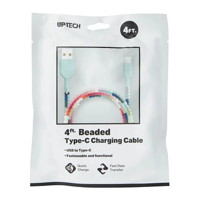 4ft beaded USB Type-C charging cable