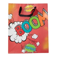 large comic book birthday gift bag 12.75in x 10.37in