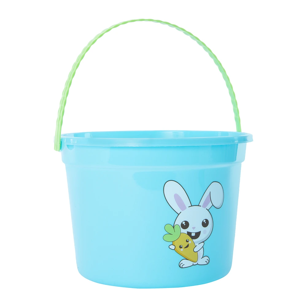 plastic pail easter basket 8in x 5.5in