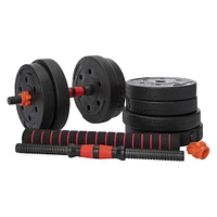 42 lb. adjustable barbell & dumbbell weights set