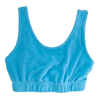 juniors blue chenille bralette lounge top