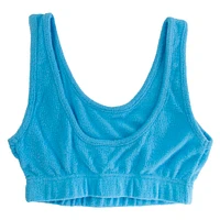 juniors blue chenille bralette lounge top