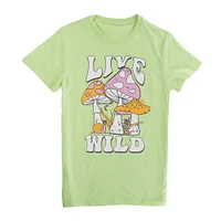 live wild’ mushroom graphic tee