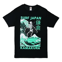 'surf japan' skeleton graphic tee