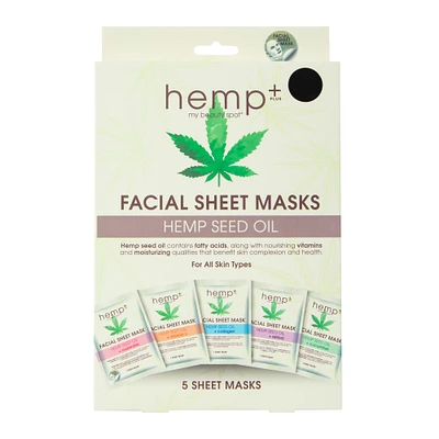 my beauty spot® hemp+ facial sheet masks 5-pack