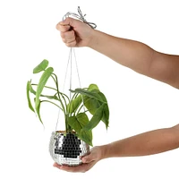 faux plant disco ball planter 22.5in