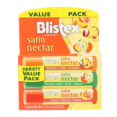 blistex® satin nectar flavored lip balm 3-pack