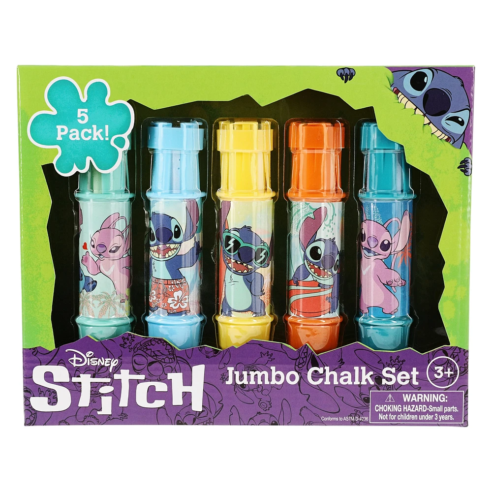 Disney Lilo & Stitch jumbo chalk set with holders 10-piece