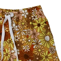 young mens retro floral soft shorts