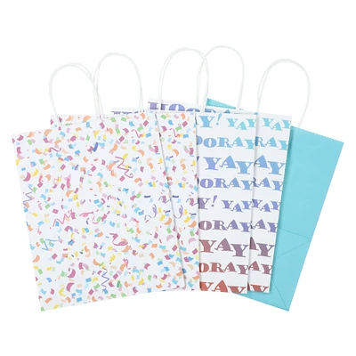 5-pack large kraft party gift bags