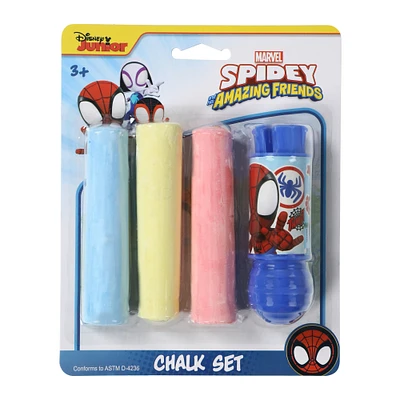 Spidey & his Amazing Friends jumbo chalk set with holder 4-piece