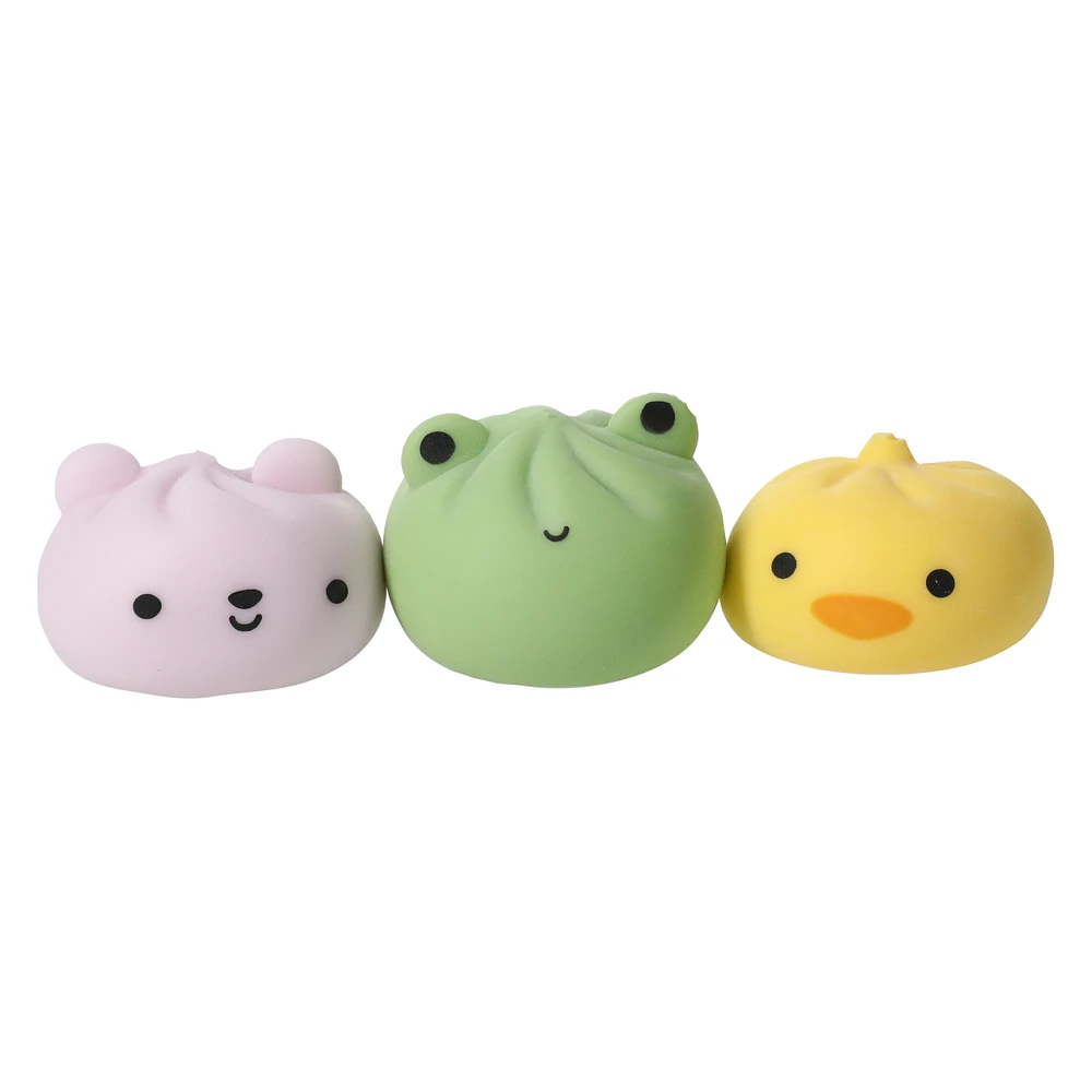 squishy dumpling stress balls 3-pack