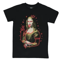 mona lisa graffiti graphic tee