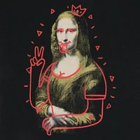 mona lisa graffiti graphic tee