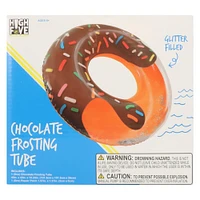 frosted donut inflatable inner tube pool float 40in - pink