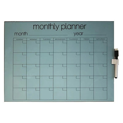 glass dry erase monthly calendar 12in x 16in