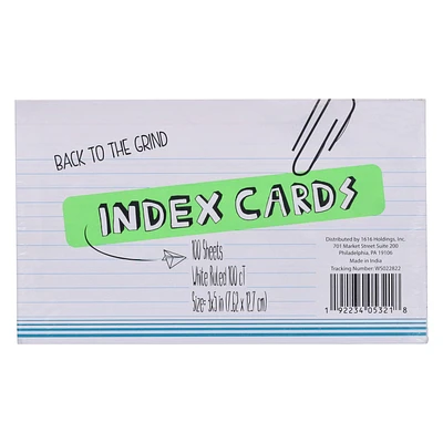 lined 3 x 5 index cards 100-count