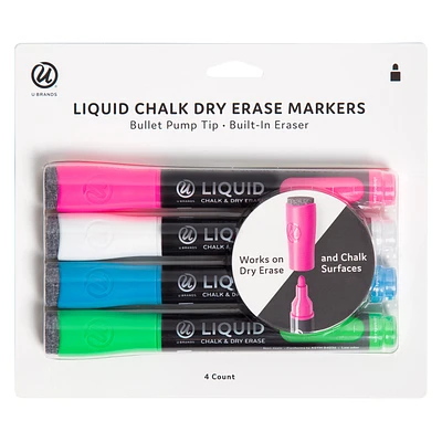 u brands® liquid chalk dry erase markers 4-count