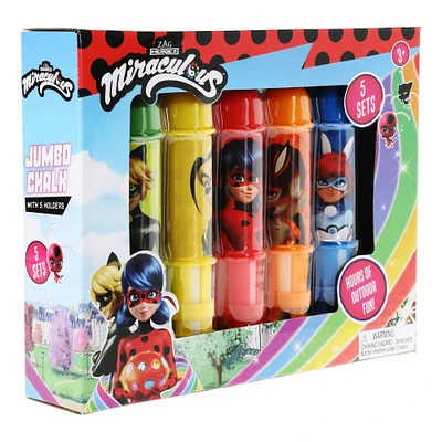 miraculous: tales of ladybug & cat noir™ jumbo chalk set with holders 10-piece