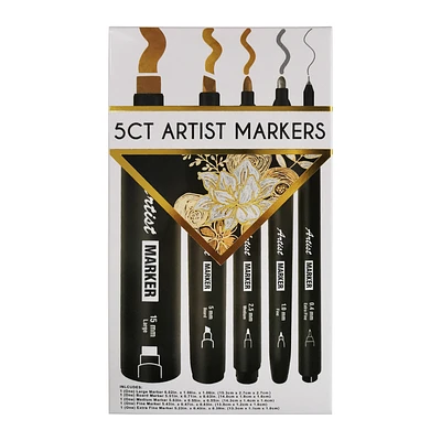 metallic artist markers 5-pack