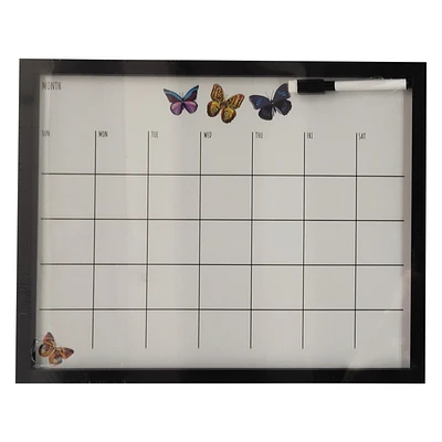 framed glass dry erase monthly calendar 12in x 15in