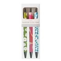 Fashion Click Pens 3-Count