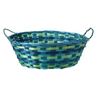 bamboo woven oval easter basket 10in x 16in