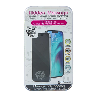 hidden message screen protector for iPhone 14 Plus®/14 Pro Max®/13 Max®