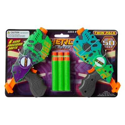 hero mini dart blaster 2-pack