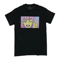 anime peace sign graphic tee