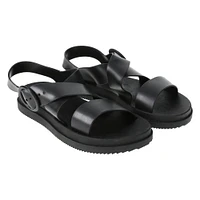 ladies black strappy sandals