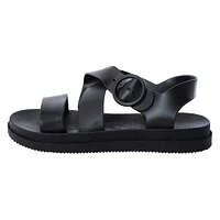 ladies black strappy sandals