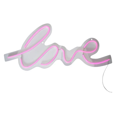 large 'love' script neon LED wall sign 27.5in