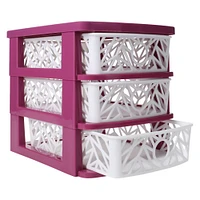 crystal cut 3-drawer mini organizer 7.5in