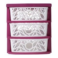 crystal cut 3-drawer mini organizer 7.5in