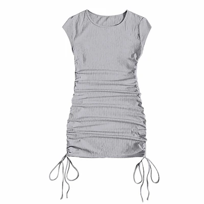 juniors gray rouched dress