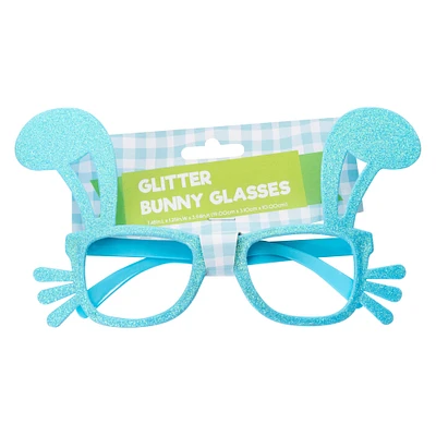 easter glitter bunny glasses