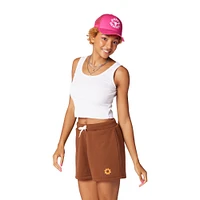 juniors brown fleece shorts